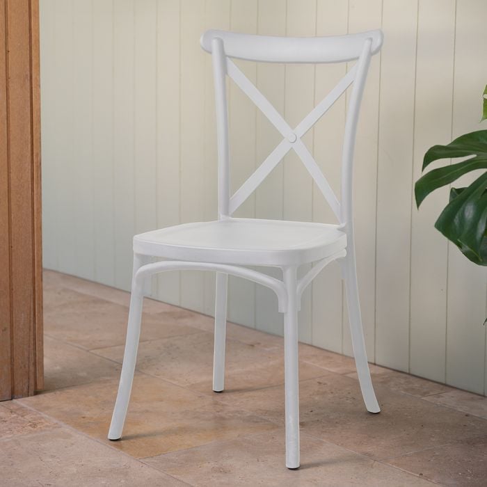 Marquee White CrossBack Dining Chair Bunnings Australia