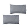 Bloomington Pair of Chambray Charcoal Cotton Standard Pillowcases 48 x 73 cm