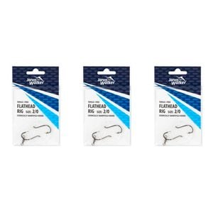 3x Jarvis Walker Tangle Free Flathead Rig Hooks Size 2/0