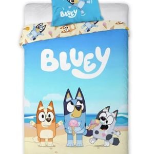 Bluey Beach Day Ice-Creams Kids Cotton Quilt Cover Set - Single Bed Size