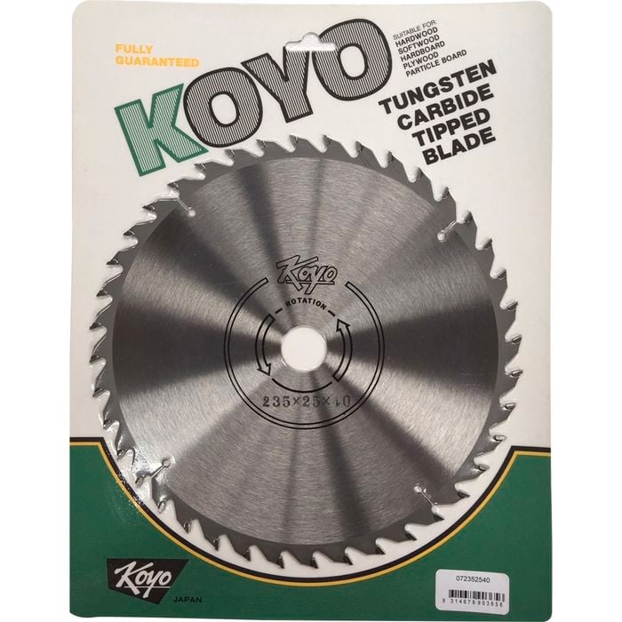 Koyo 235mm 40T 25mm Bore Circular Saw Blade For Timber Cutting