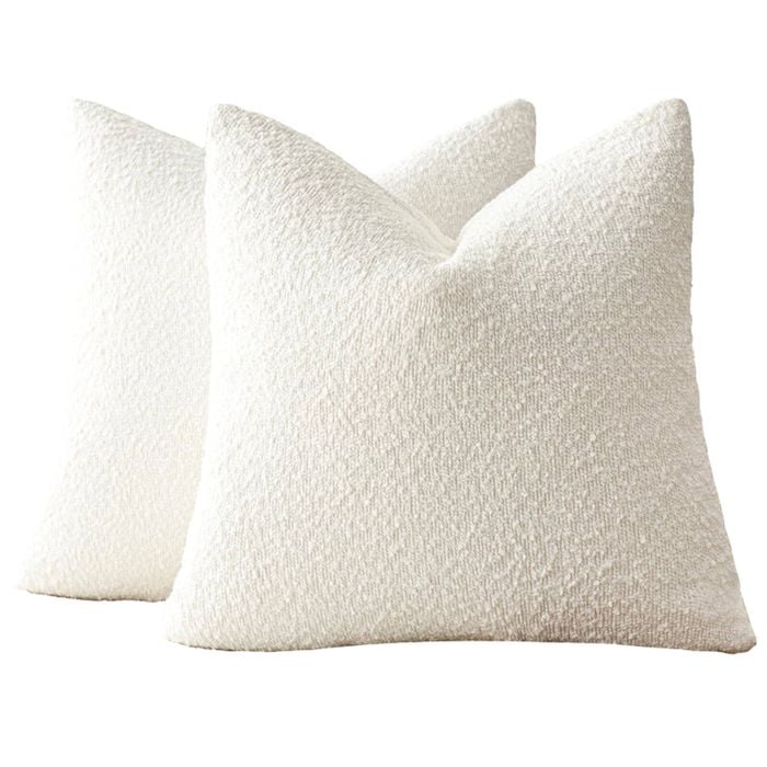 Gioia Casa 2-Pack Bouclé European Pillowcases  - Snow, 65x65cm