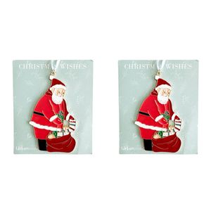 2PK Urban Santa Sack Hanging Christmas Tree Decoration Ornament 10cm Red