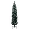 vidaXL Artificial Slim Christmas Tree Xmas Tree Holiday Ornament 150 LEDs