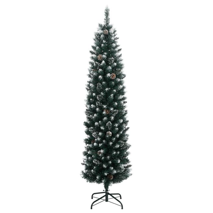 vidaXL Artificial Slim Christmas Tree Xmas Tree Holiday Ornament 150 LEDs