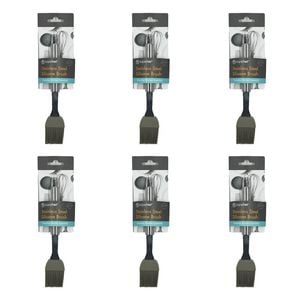 6PK Topchef Stainless Steel Silicone Brush Kitchen Utensil 22.5cm Silver