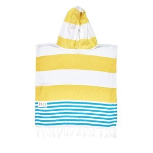 Yellow and Blue Kids Hooded Beach Towel - 1-3 years old kid