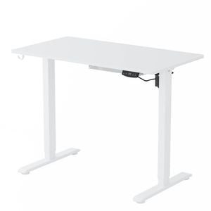 Ufurniture Standing Desk Electric Height Adjustable Whole Piece White Desktop and White Frame 100cm