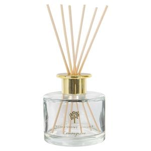 Glass Reed Diffuser - 200ml - Lemongrass - Fruity Summer Fragrance with 6 Reeds Long Lasting Scent