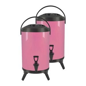 SOGA 2X Stainless Steel Insulated Beverage Dispenser with Tap 16L Pink