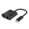 Belkin Usb-c To Ethernet W/ Charge Adapter - Black