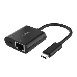Belkin Usb-c To Ethernet W/ Charge Adapter - Black