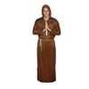 Mens MONK COSTUME Medieval Priest Fancy Dress Hooded Robe Halloween Religious - Orange/Black | One Size | Dress