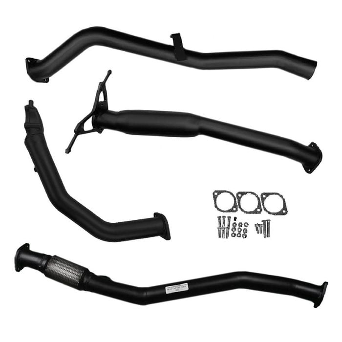 Ignite Exhausts Turbo Back For Nissan D22 Navara 3l 3" No Cat With Hotdog Black Aluminised Steel