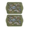 2x 2pc Ashdene Land Down Under Canberra Melamine Scatter Tray Green 21x14.2cm