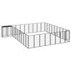 vidaXL Dog Playpen 6 Panels Black Powder-coated Steel Kennel Cage Multi Sizes