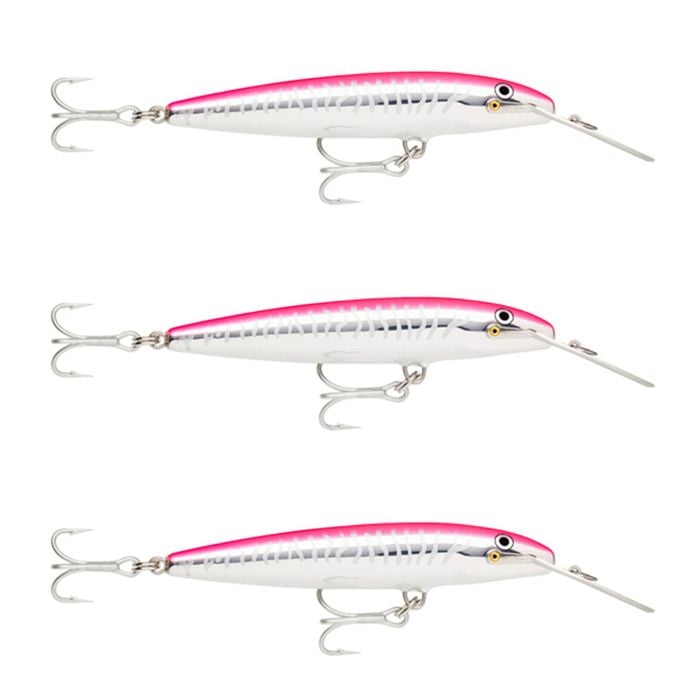 3x Rapala 14cm Countdown Magnum Sinking Trolling Fishing Lures - Hot Pink UV
