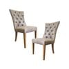Holly Set of 2 Dining Chair PU Leather Solid Rubber Wood Frame - Coffee