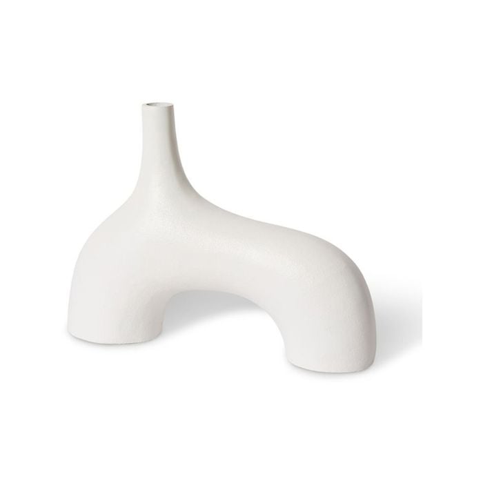 E Style 33cm Aluminium Arnold Flower Vase Decor - White