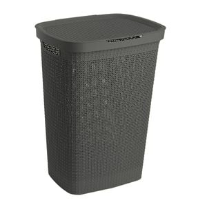 Ezy Storage 57L Charcoal Mode Laundry Hamper With Lid