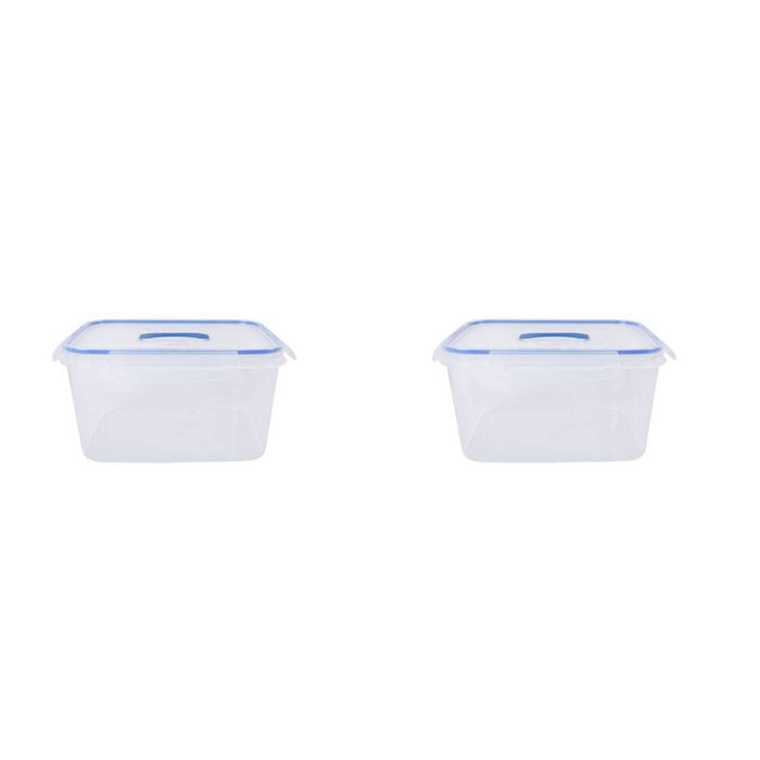 2PK Urban Kitchen Lg Storage Container w/ Clip Lock Silicone Lid Durable 33.8x26.8cm