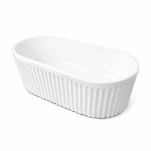 Amelie Deauville 1700mm Matte White Fluted Freestanding Bath