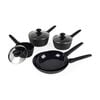 5pc Russell Hobbs Black Marble Ceramic Cookware Set Non-Stick Coated