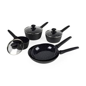 5pc Russell Hobbs Black Marble Ceramic Cookware Set Non-Stick Coated