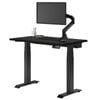 Desky Dual Mini Dark Bamboo Sit To Stand Desk 1000x600mm Matte Black Frame