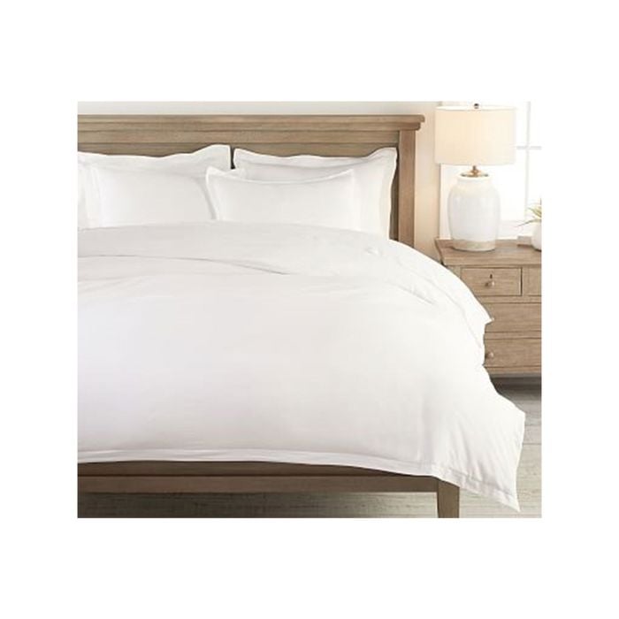Jason Commercial Queen Bed Crisp Quilt Cover Tailored 210x210cm White