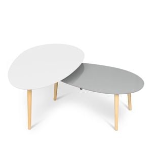 Aura 2 Piece Drop Wood Coffee Table Set