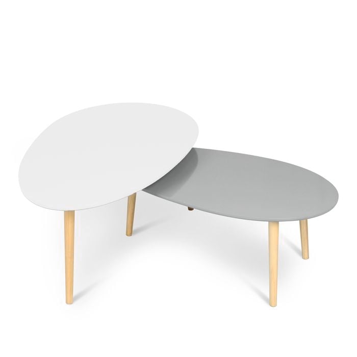 Aura 2 Piece Drop Wood Coffee Table Set