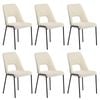 Oikiture 6x Dining Chairs Chenille Fabric Beige