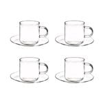 Coffee Culture Odin 90ml Borosilicate Glass Cups and Saucers - Set 4