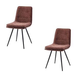 Rafelle 2pc Set Fabric Dining Chair Rust Brown