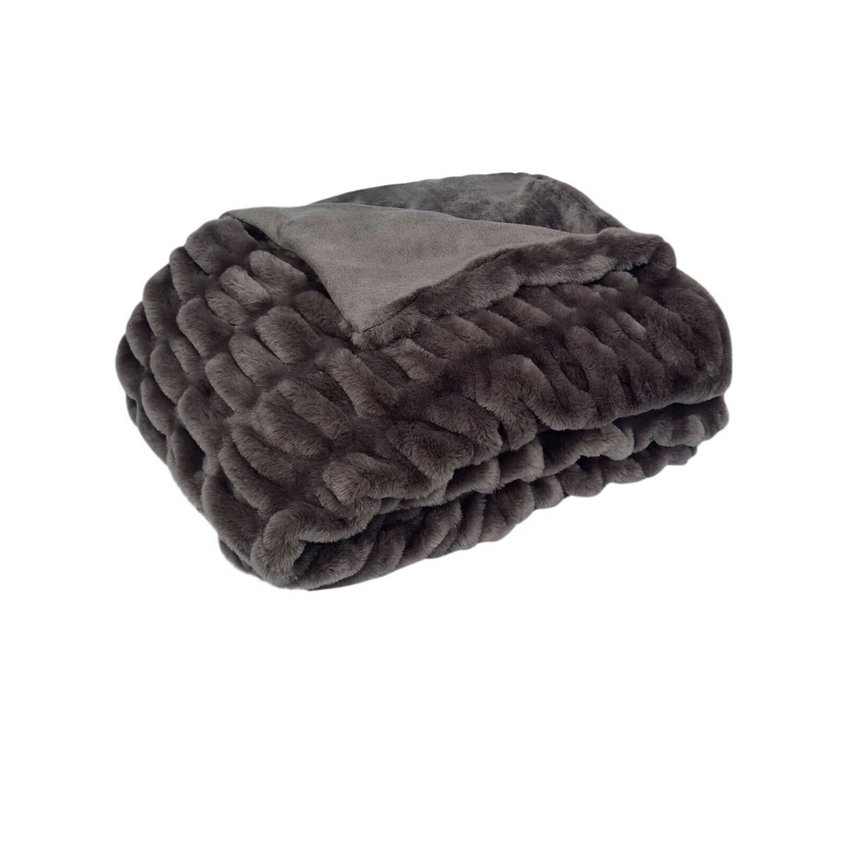J Elliot Home Skyler Chocolate Faux Fur Throw Rug 130 x 160cm ...