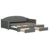 vidaXL Daybed with Trundle and Drawers Sofa Bed Single Size Dark Grey Fabric