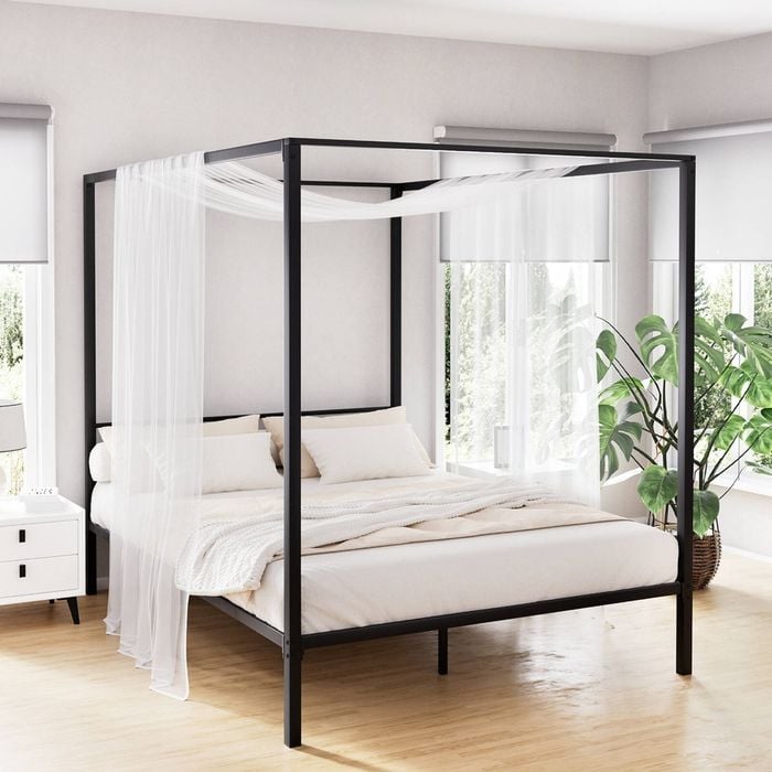 Artiss Metal Canopy Bed Frame Double Size Beds Platform