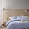 Vintage Design Homewares Queen Blue Parquet Snooze Blue 3 Piece Comforter Set - Queen Bed
