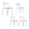 Everly Set of 4 Dining Chairs PU Plastic Frame White