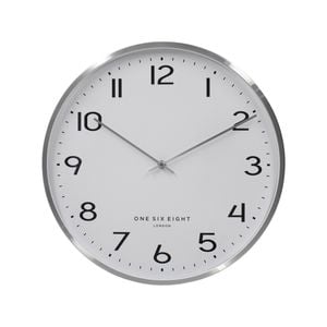 One Six Eight London  Lise 40cm Chrome Silent Wall Clock