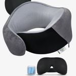 Travel Pillow Memory Foam Neck Pillow Dark Grey