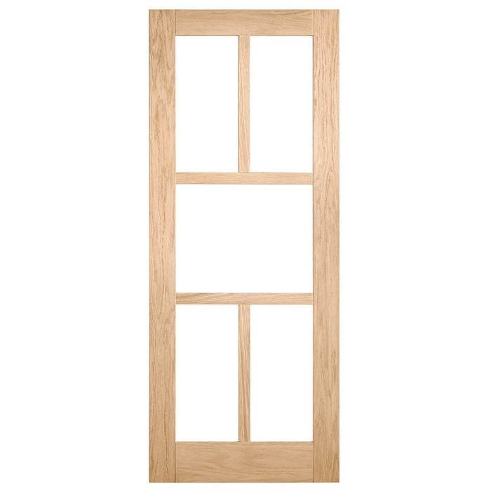Corinthian 2040 x 820 x 35mm Internal Door White Oak Moda Clear Glass AMODG24 - 820mm