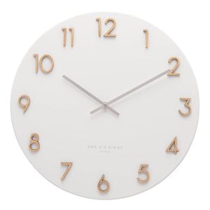 One Six Eight London  Katelyn White 60cm Metal Wall Clock