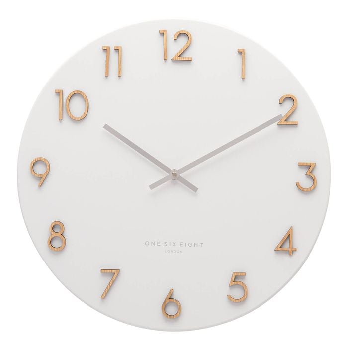 One Six Eight London  Katelyn White 60cm Metal Wall Clock