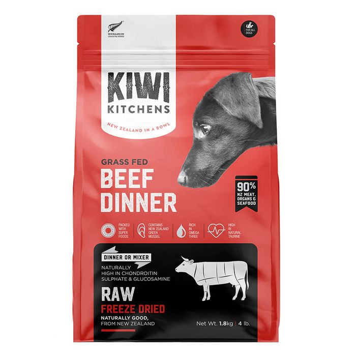 Kiwi Kitchens Freeze-dried Dog Food Beef Dinner 1.8 Kg