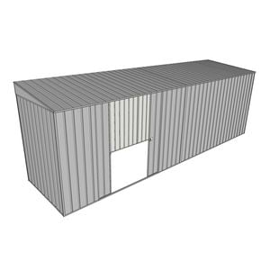 Build-a-Shed 1.5 x 6 x 2m Skillion Double Sliding Side Door Shed - Zinc