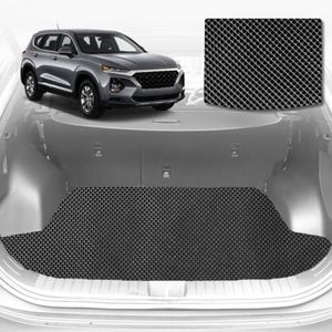 6D Diamond Car Boot Mat for Hyundai Santa Fe (TM)2019-Current-Cargo Mat-Black-Outback GT