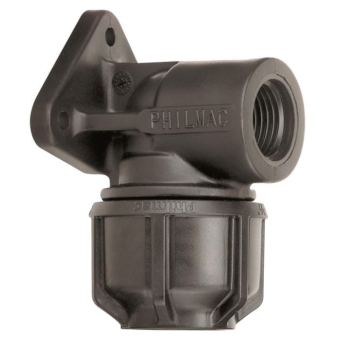 Philmac 25mm x 1/2" Poly x FI BSP Metric Pipe Wall Plate Elbow