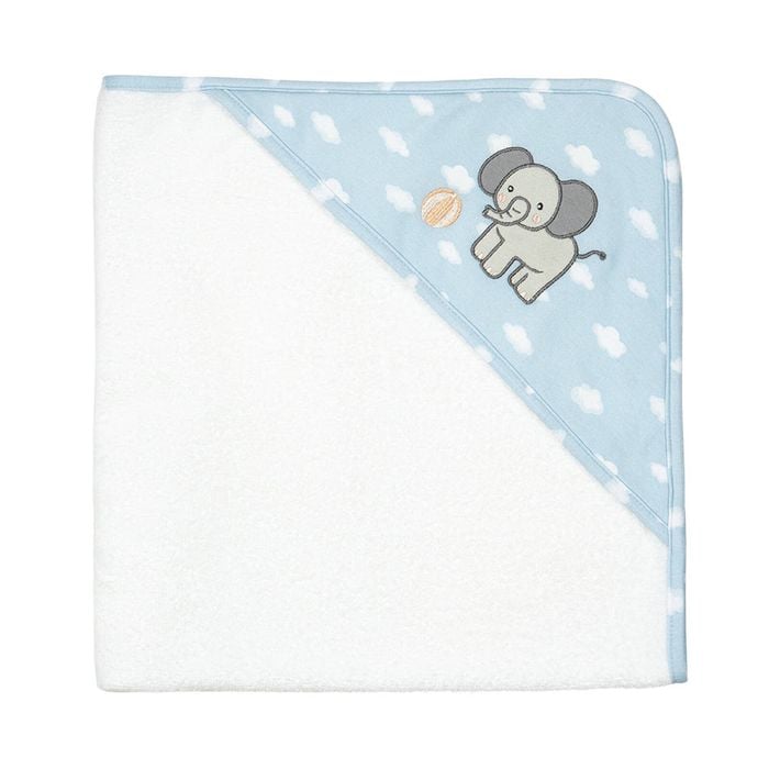 Living Textiles Organic Hooded Towel - Elephant Playtime